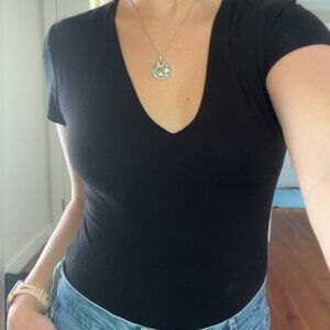 Black short sleeve body suit